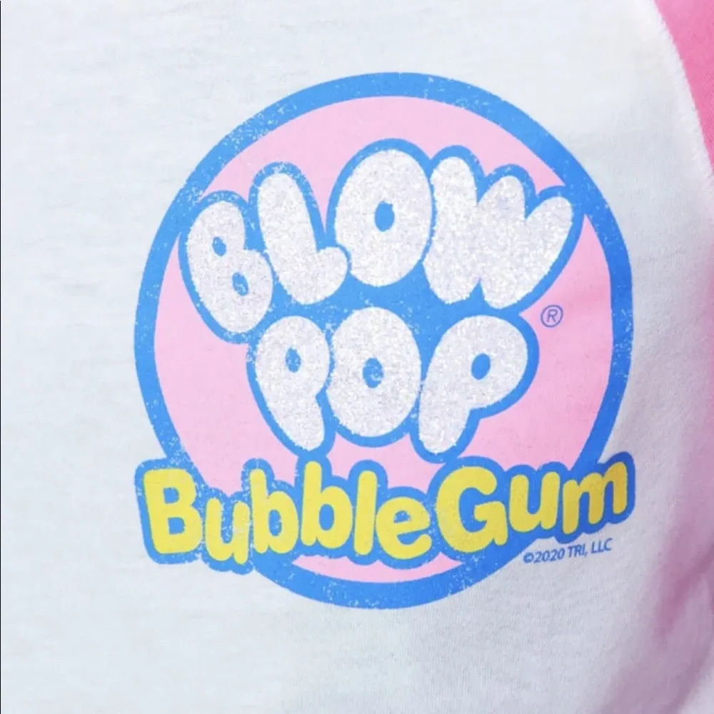 Justice girls t-shirt blow pop bubble gum lollipops candy Scented top new M, SM